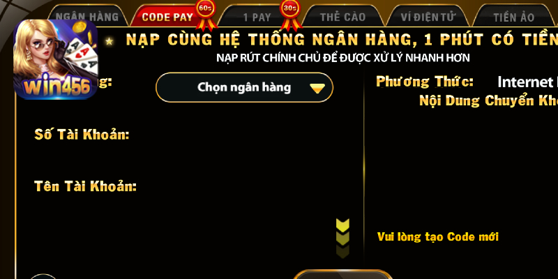 Nạp tiền đa phương thức, thời gian xử lý siêu nhanh
